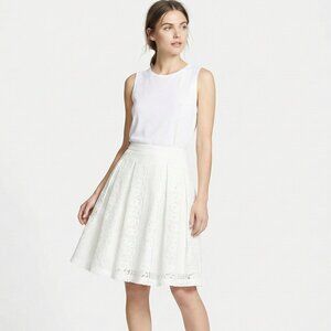 FOREVER 21 Boho Chic Mini Skirt Lace Crochet A-line Pleated White Women's Small